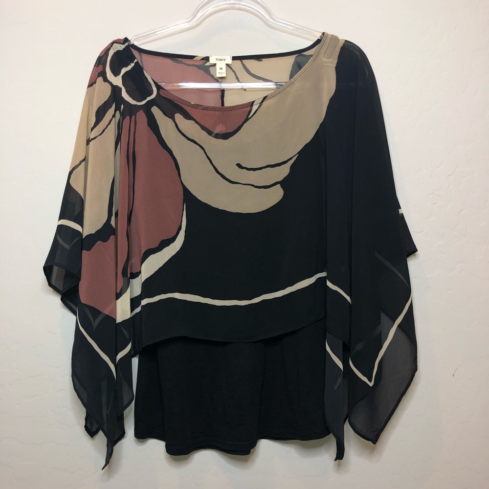Anthropologie Tiny Sheer Overlay Blouse B1
